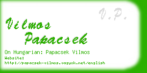 vilmos papacsek business card